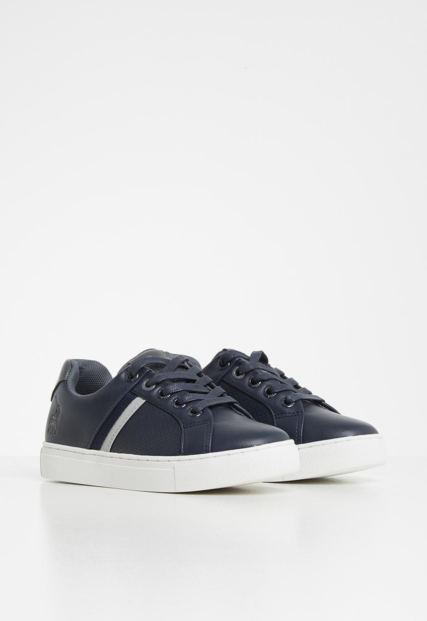 POLO - Boys sebastian pin punch lace up sneaker - navy