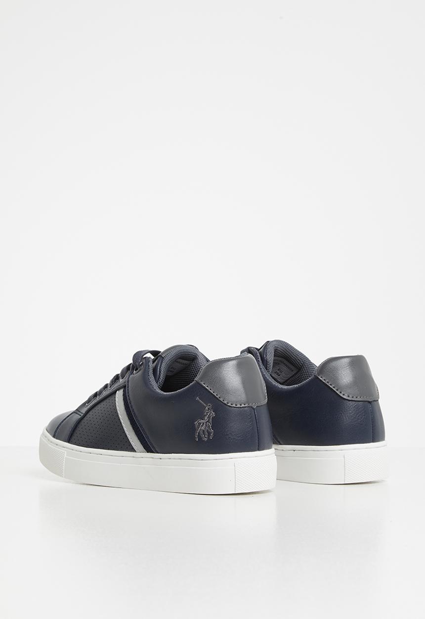 POLO - Boys sebastian pin punch lace up sneaker - navy