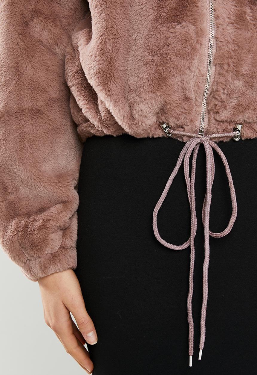 Missguided - Faux fur bomber jacket - mauve