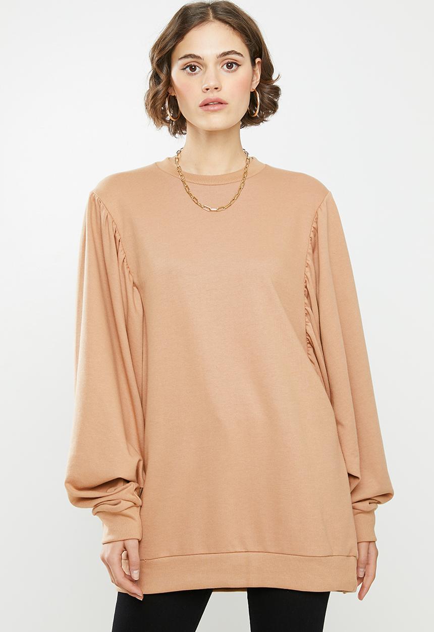 Missguided - Puff sleeve sweat - beige 