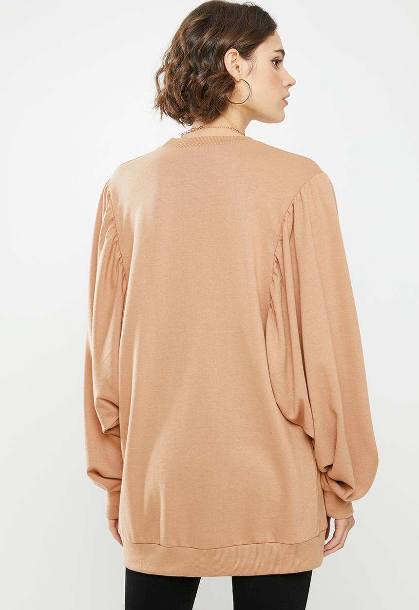 Missguided - Puff sleeve sweat - beige 