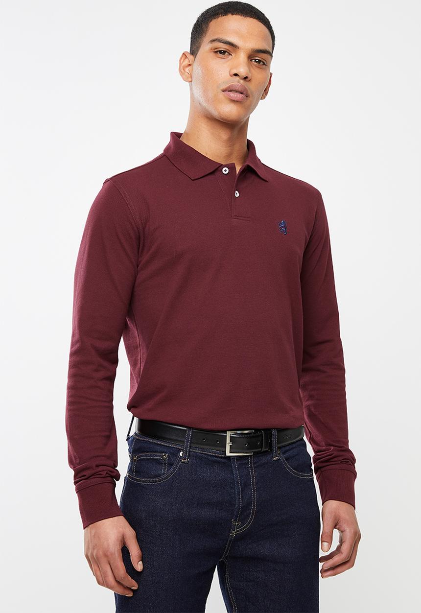Pringle of Scotland - St Augustine long sleeve styled sps - burgundy 