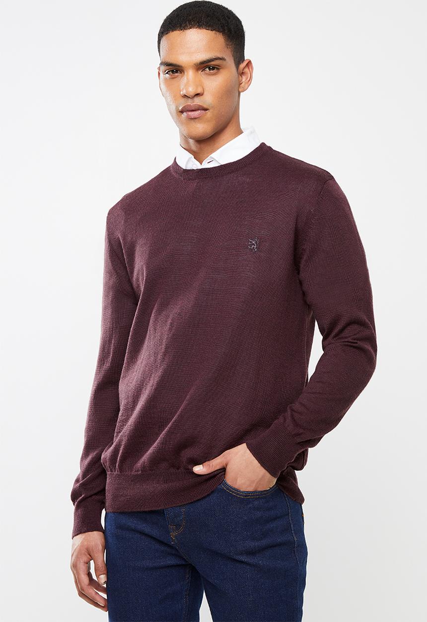 Pringle of Scotland - Peter round neck knit - burgundy