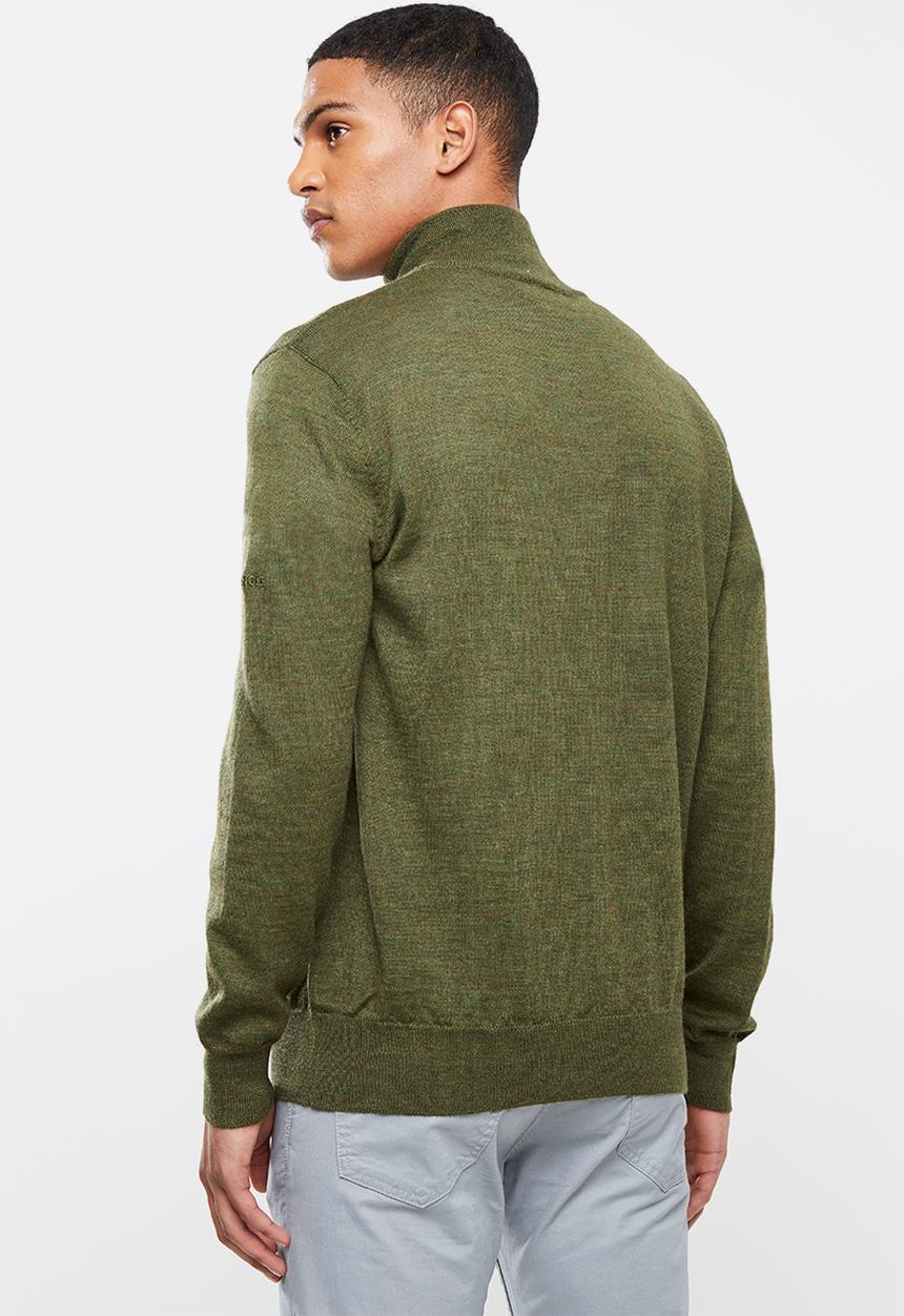 Pringle of Scotland - Peter 1/4 zip knit - khaki