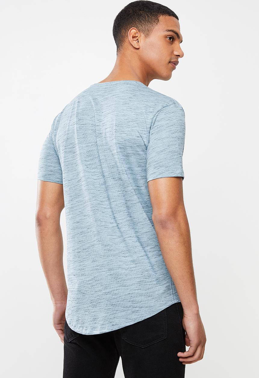 POLO - Oliver v neck space dye - blue