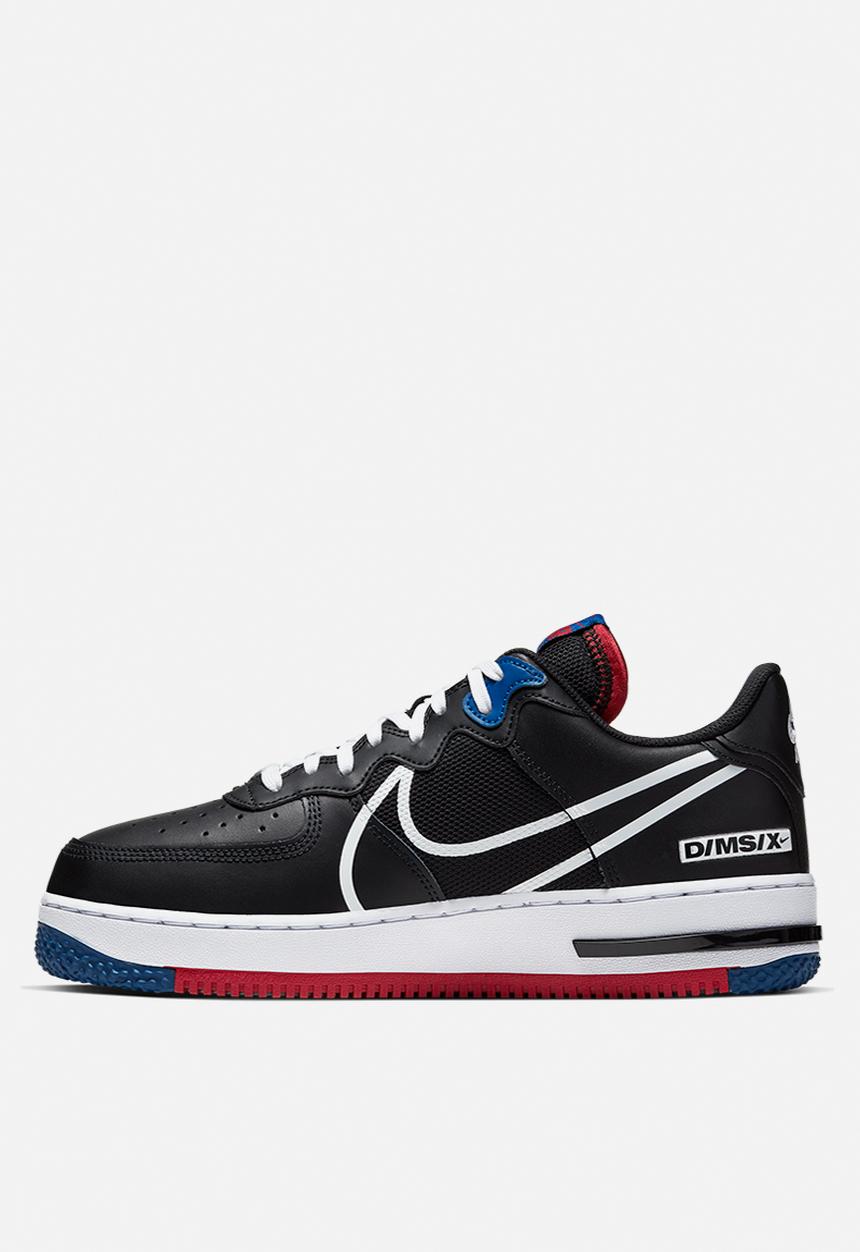 Nike - Air Force 1 react - black / white-gym red-gym blue