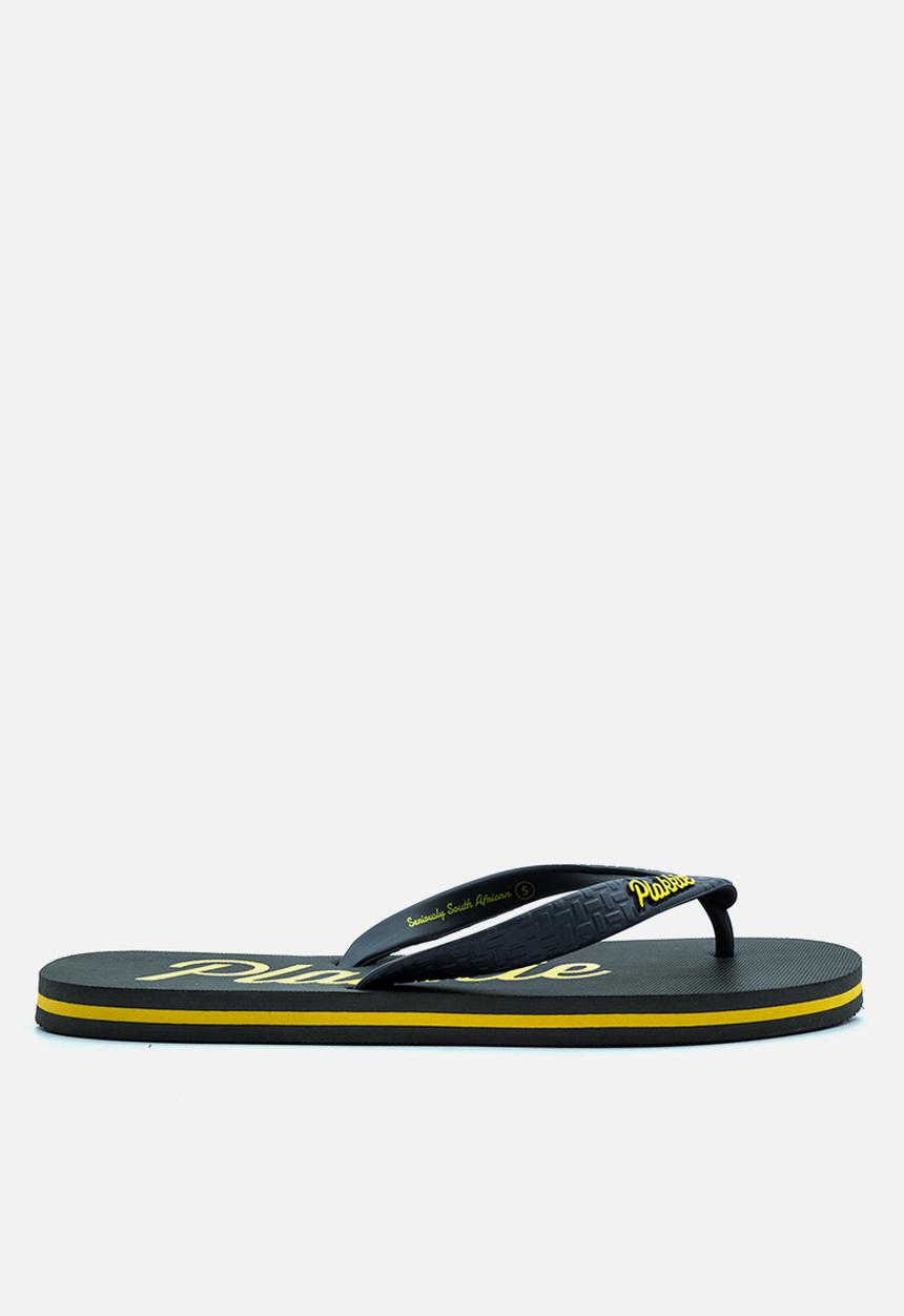 Plakkie - Plakkie flip-flop - ushaka charcoal & yellow