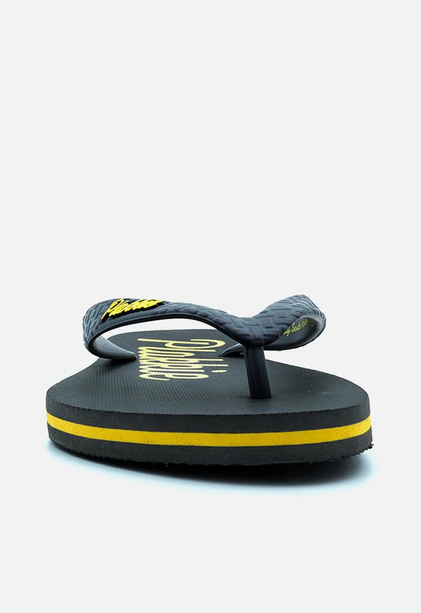 Plakkie - Plakkie flip-flop - ushaka charcoal & yellow