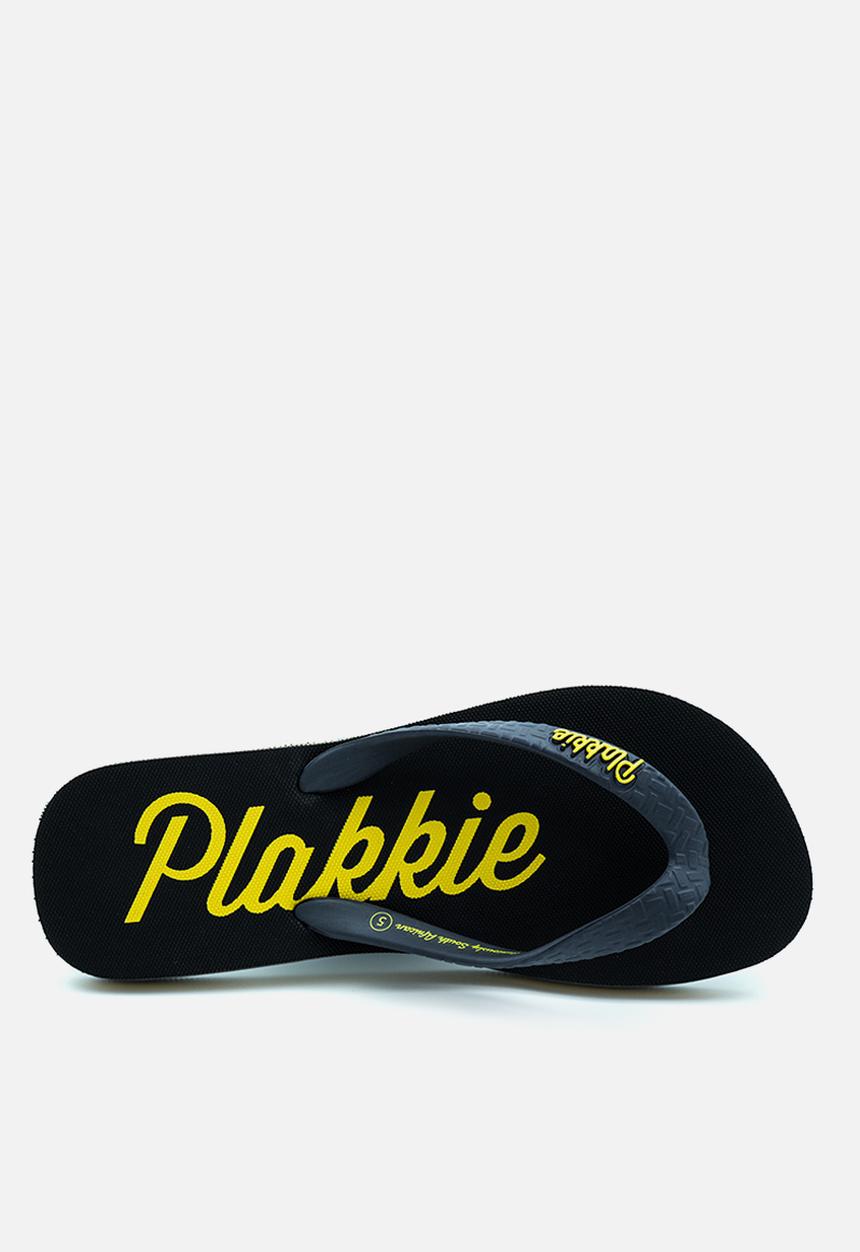 Plakkie - Plakkie flip-flop - ushaka charcoal & yellow
