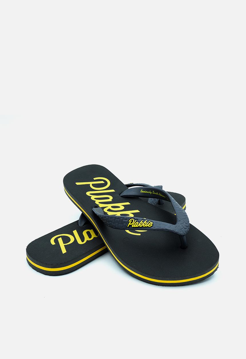 Plakkie - Plakkie flip-flop - ushaka charcoal & yellow