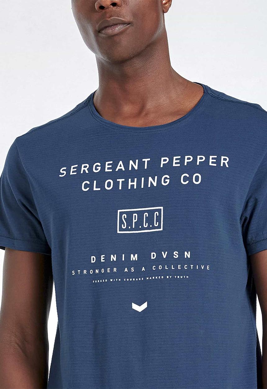 S.P.C.C - Fulton side slit logo tee - blue