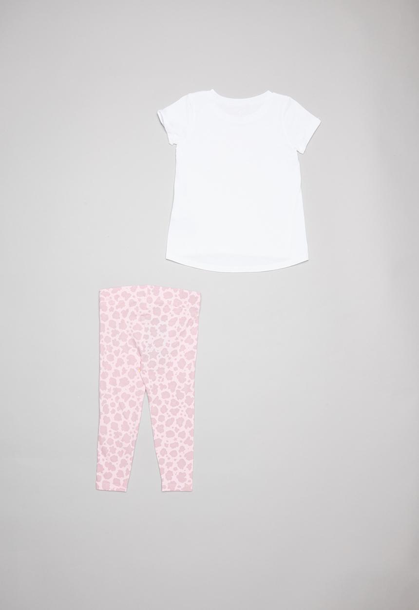 Converse - Converse leopard  legging set & peplum - pink & white 