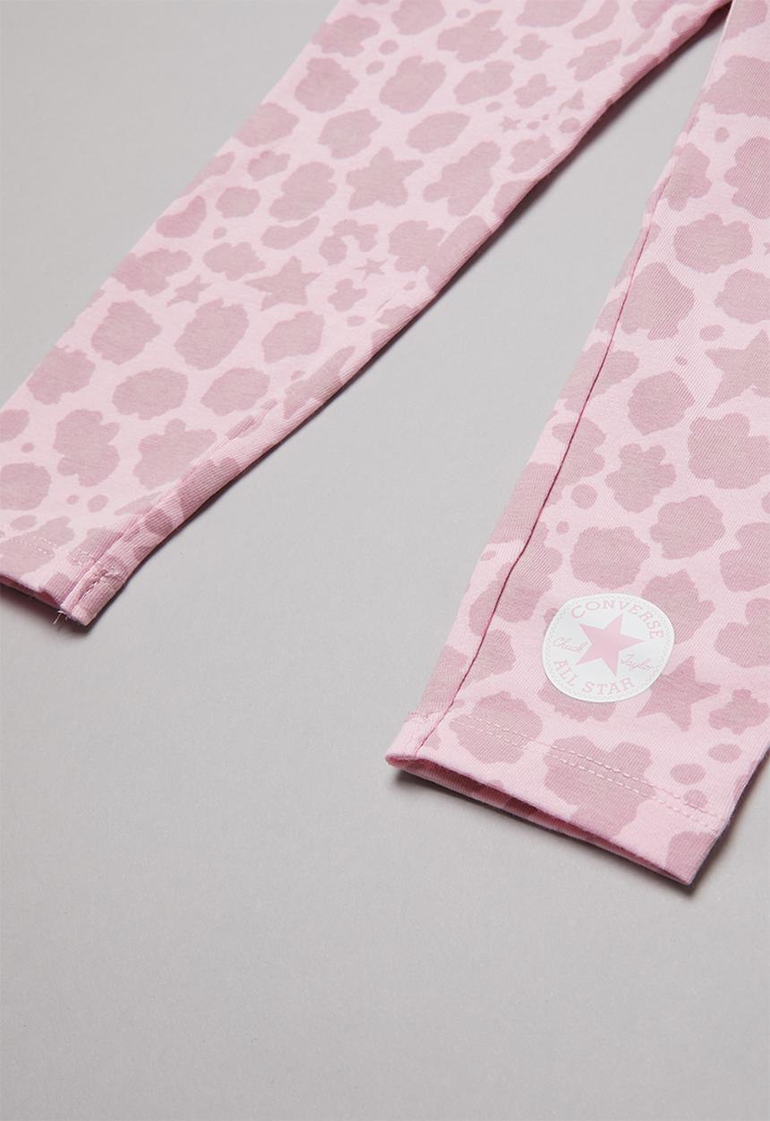 Converse - Converse leopard  legging set & peplum - pink & white 