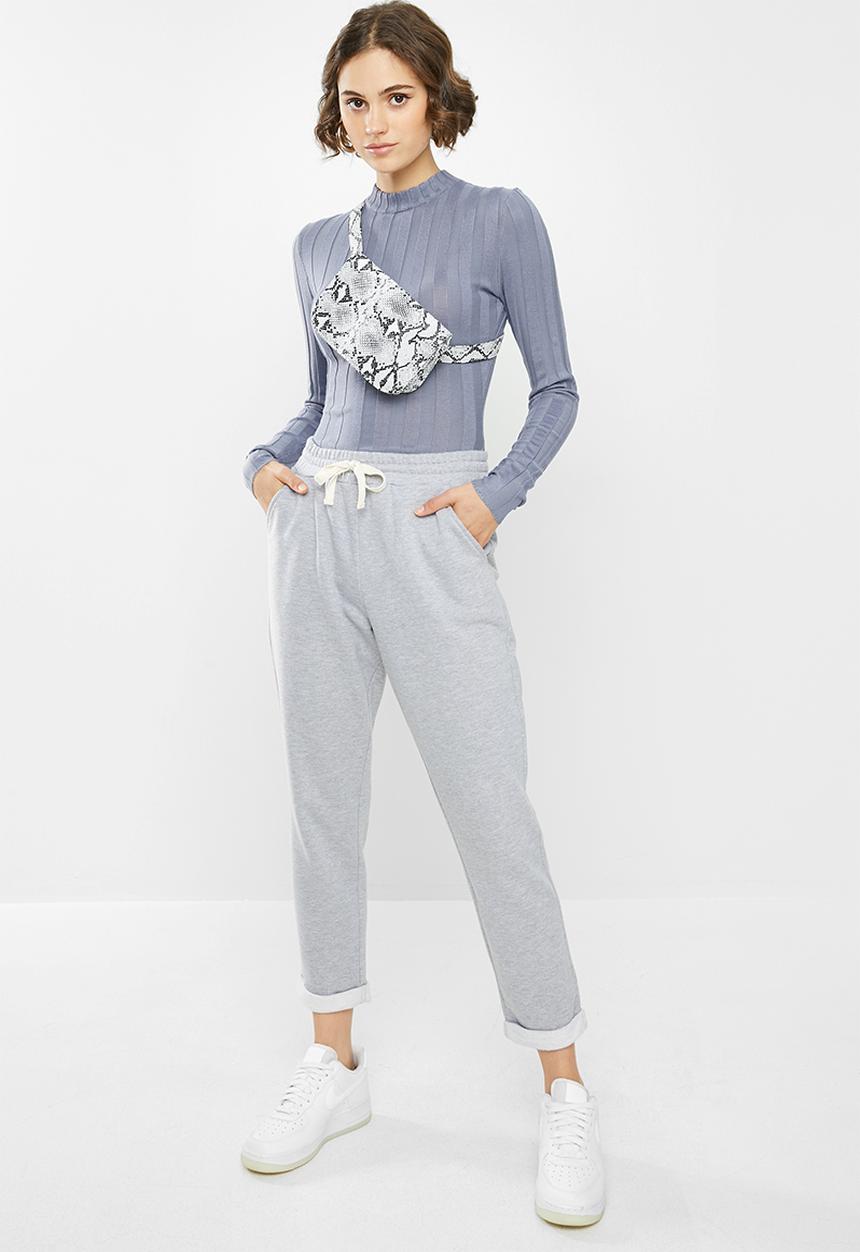 Missguided - Extreme rib crew neck bodysuit - blue