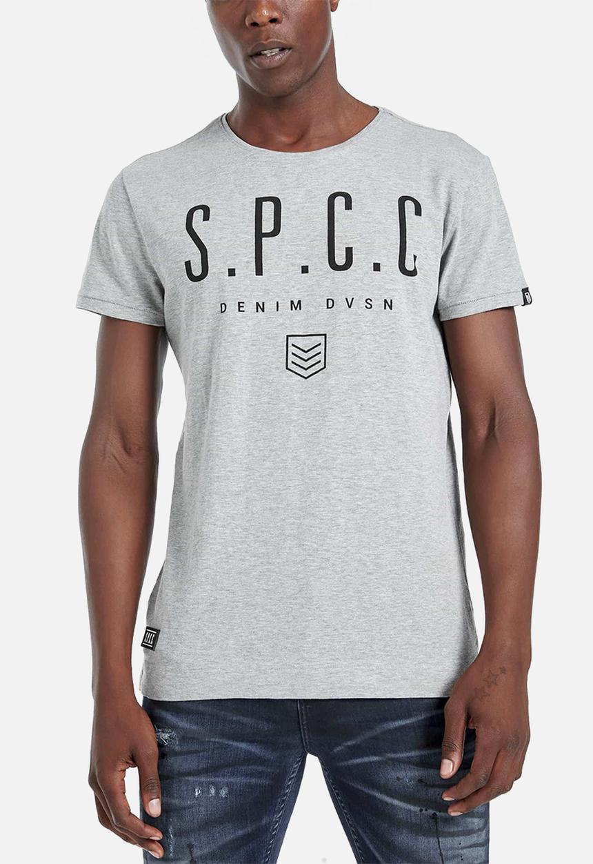 S.P.C.C - Hudson straight hem logo tee - grey