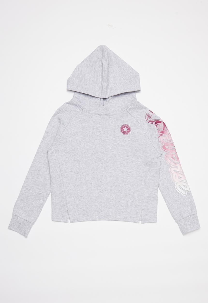 Converse - Converse raglan cropped  hoodie - grey 