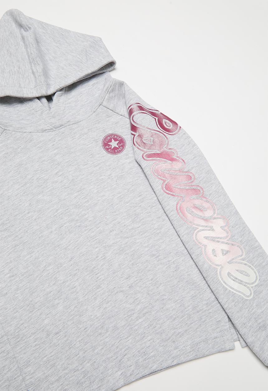 Converse - Converse raglan cropped  hoodie - grey 