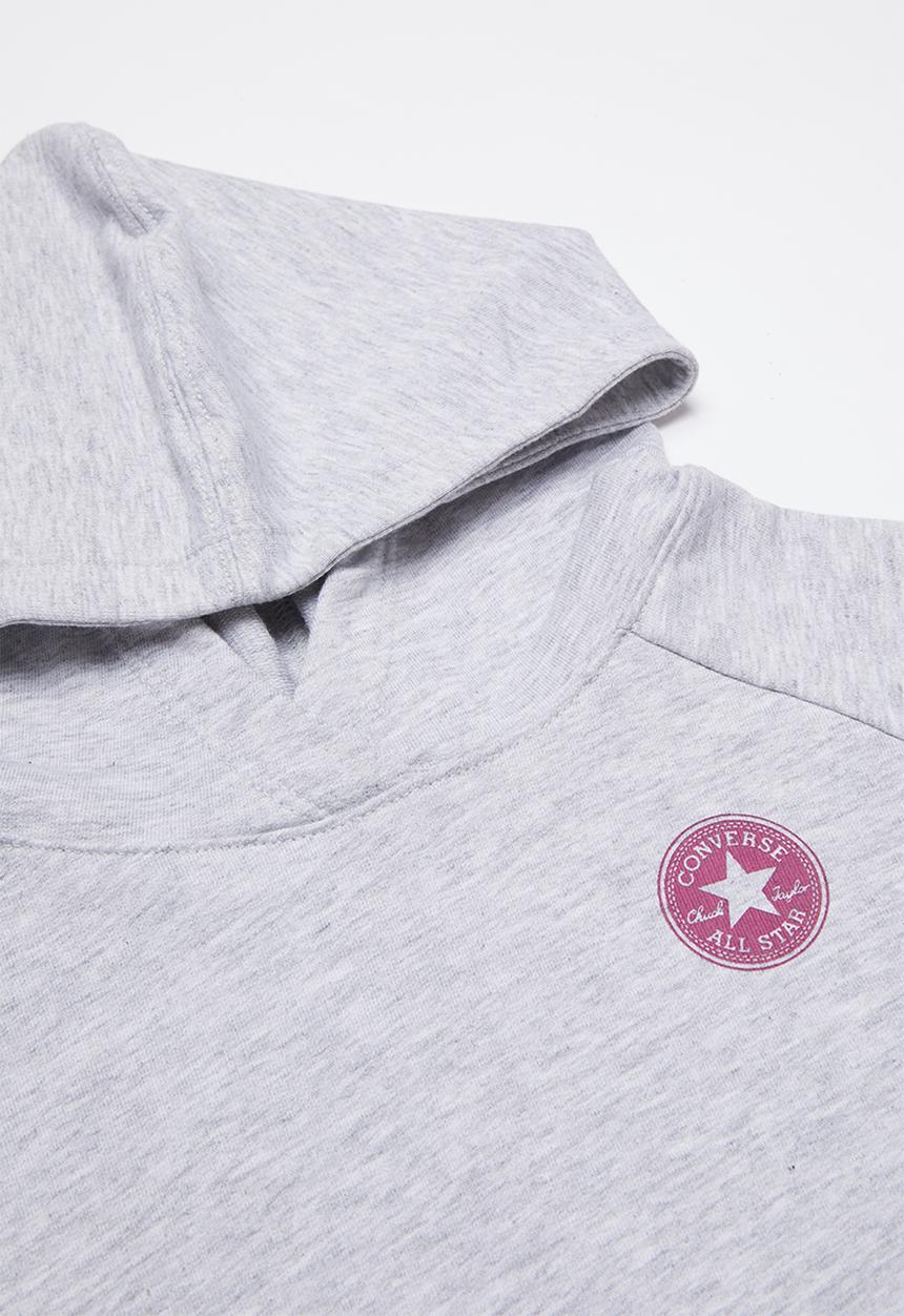 Converse - Converse raglan cropped  hoodie - grey 