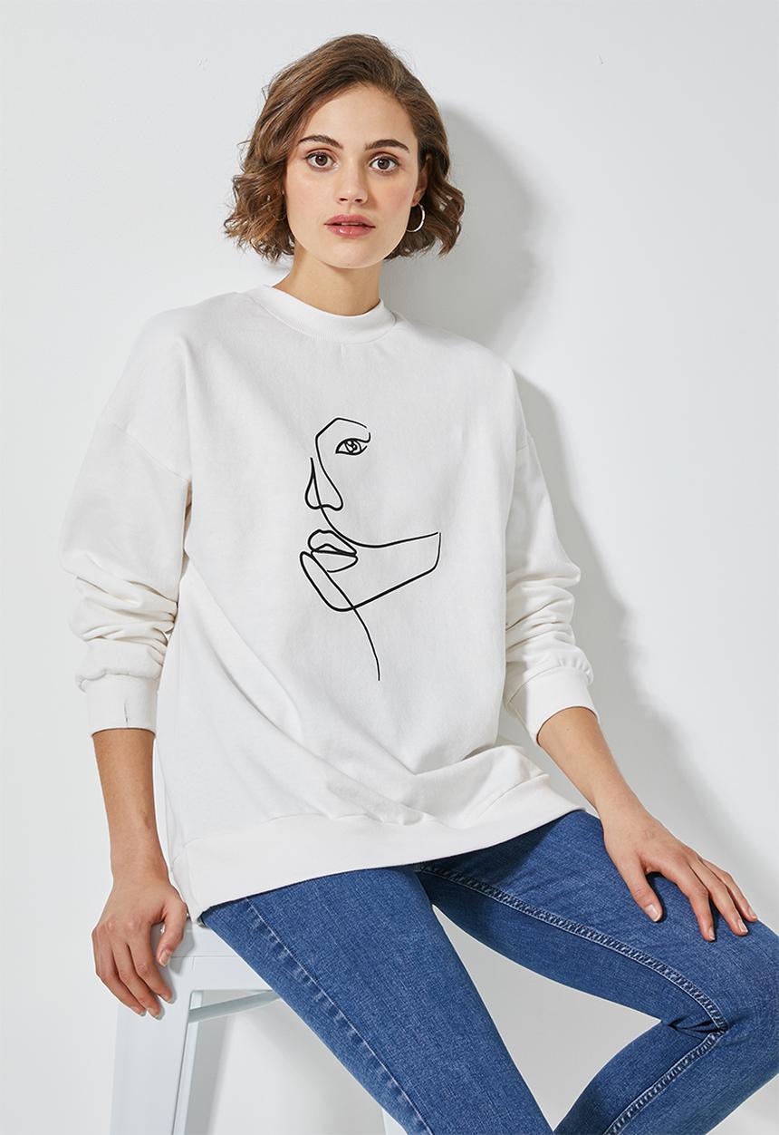 Superbalist - Graphic crew sweat - milk