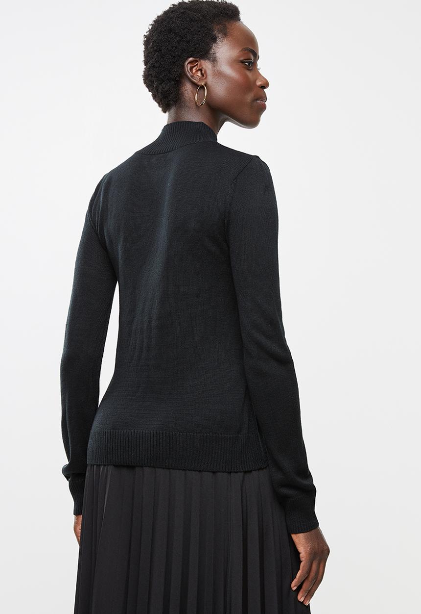 edit - Basic knit poloneck - black