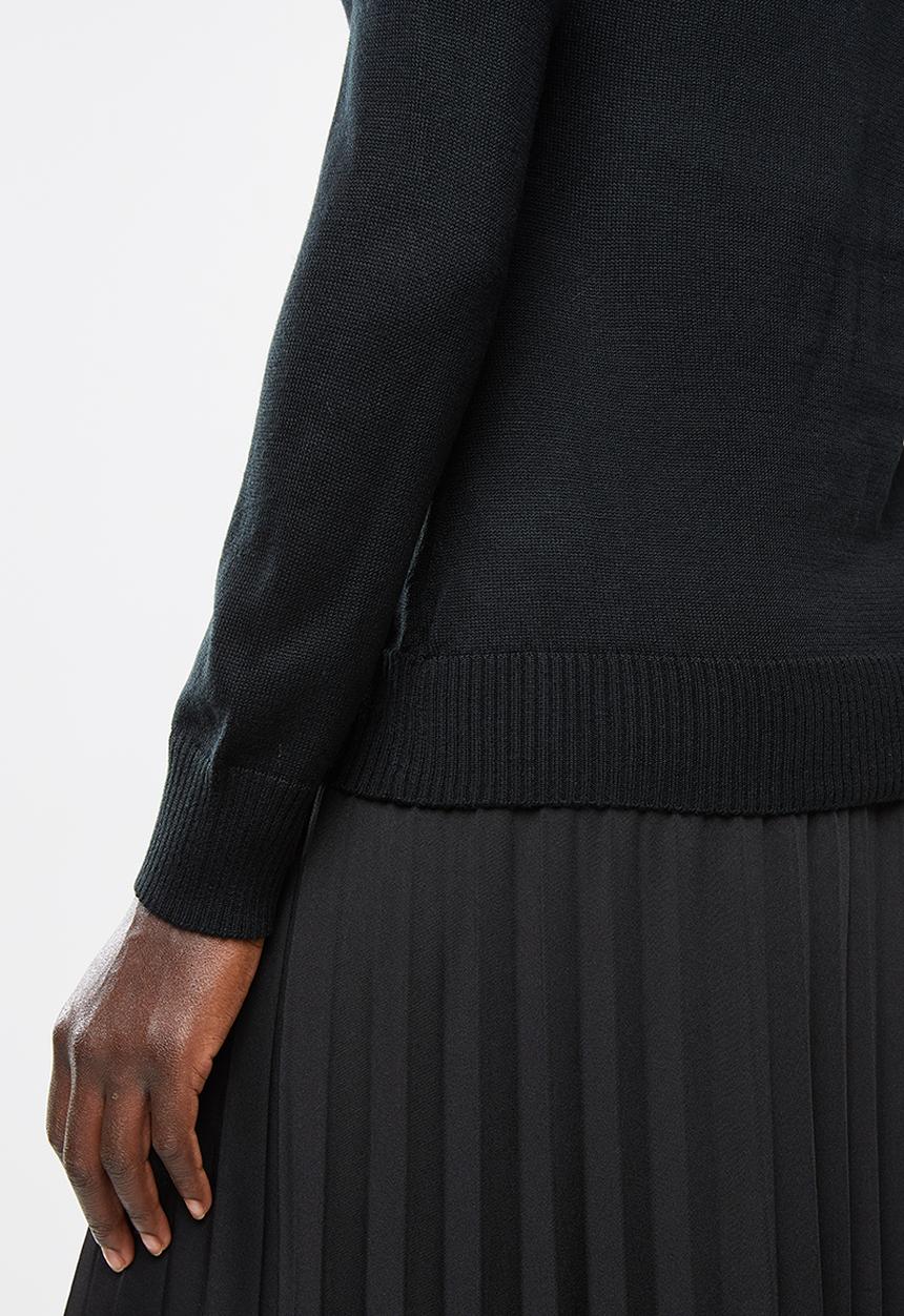 edit - Basic knit poloneck - black