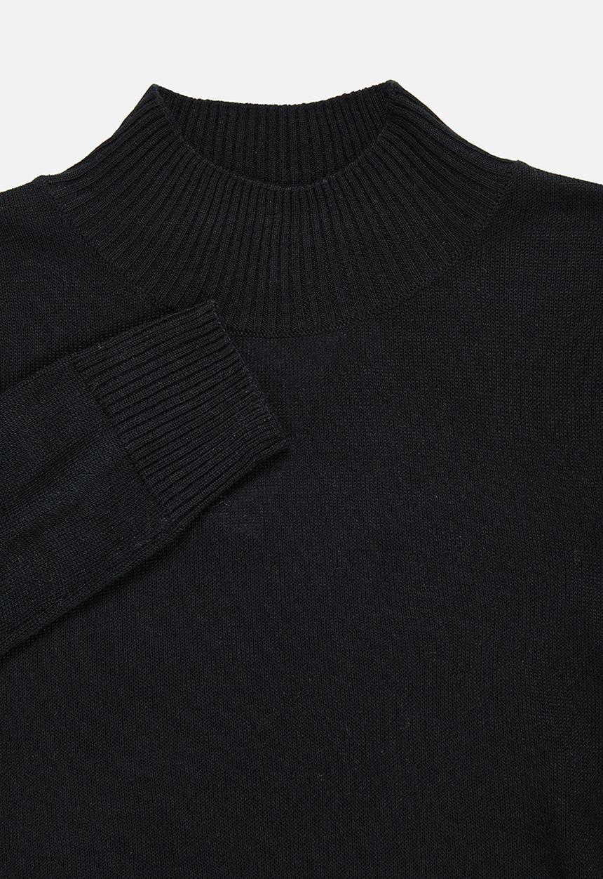 edit - Basic knit poloneck - black