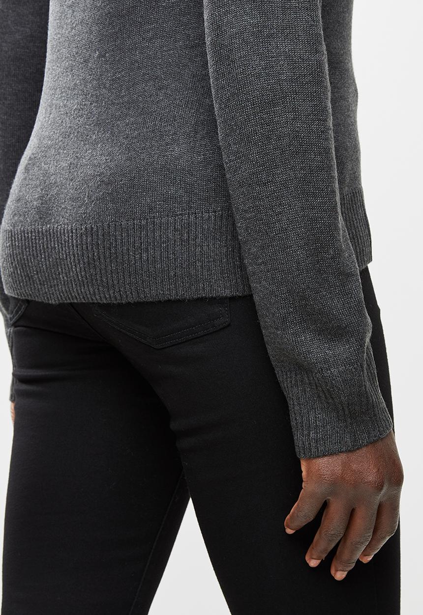 edit - Basic knit polo-neck - grey