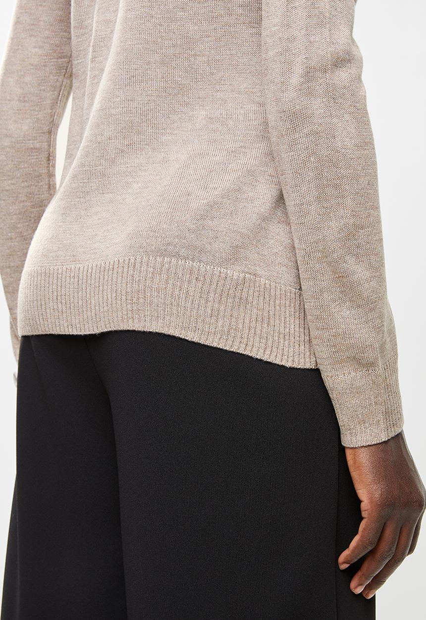 edit - Basic knit polo-neck - taupe