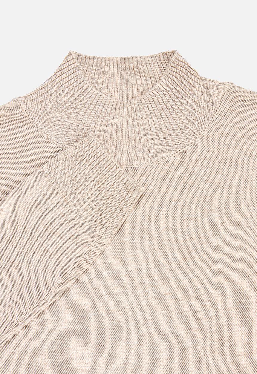 edit - Basic knit polo-neck - taupe