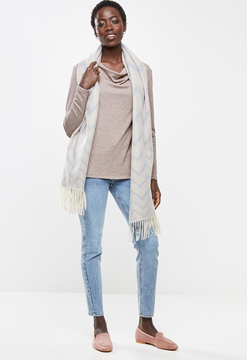 edit - Cowl neck cut & sew top - pink