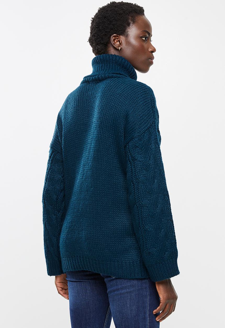 edit - Chunky cabled jumper - navy