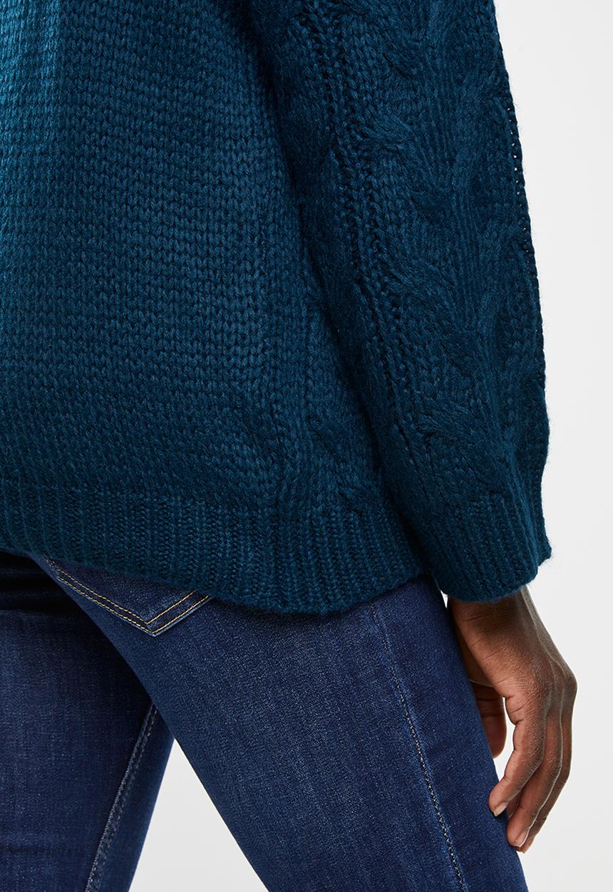 edit - Chunky cabled jumper - navy