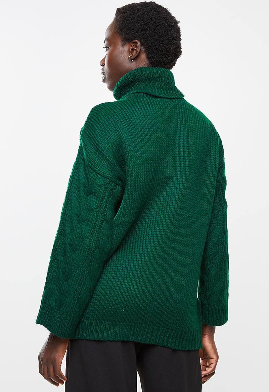 edit - Chunky cabled jumper - emerald