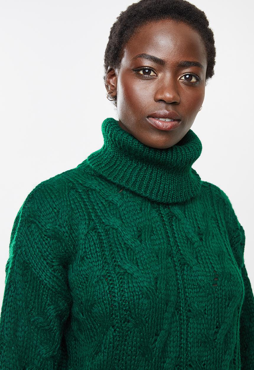 edit - Chunky cabled jumper - emerald