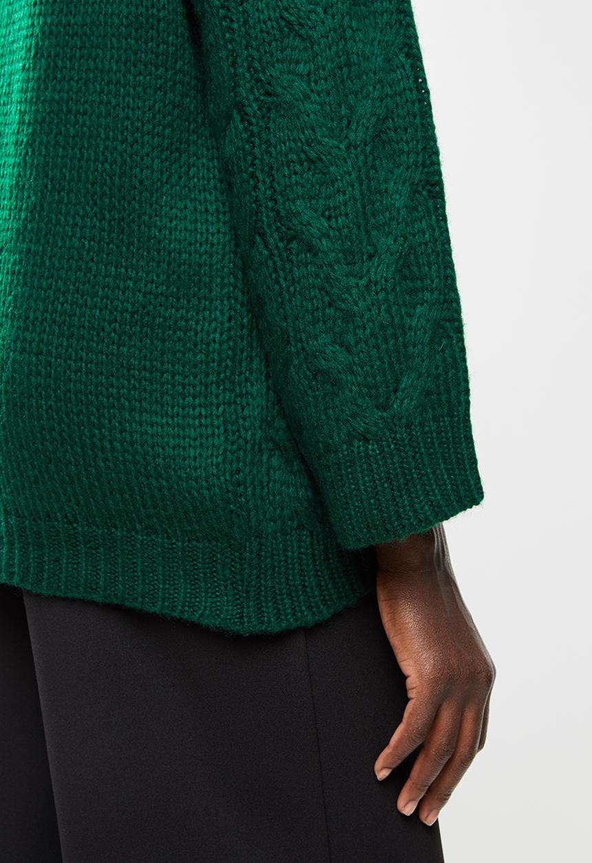 edit - Chunky cabled jumper - emerald