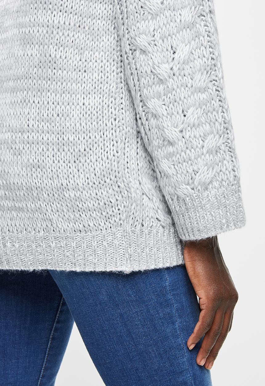 edit - Chunky cabled jumper - grey melange