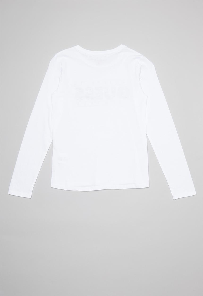 GUESS - Long sleeve guess cadey tee - white