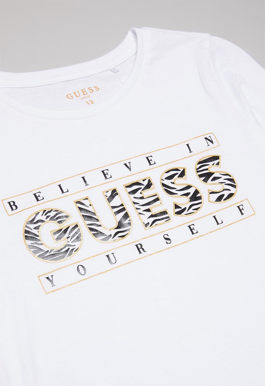 GUESS - Long sleeve guess cadey tee - white