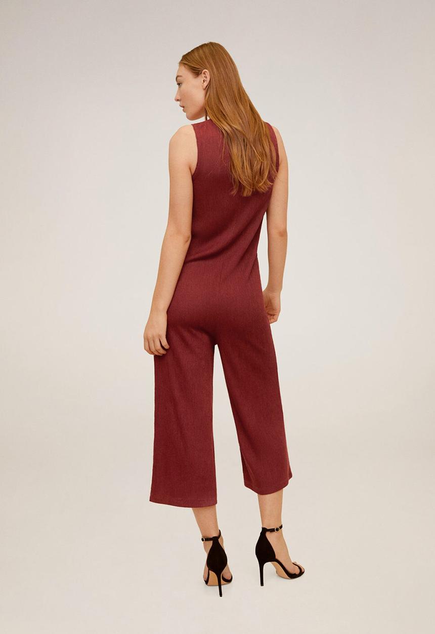 MANGO - Jumpsuit wave - dark red