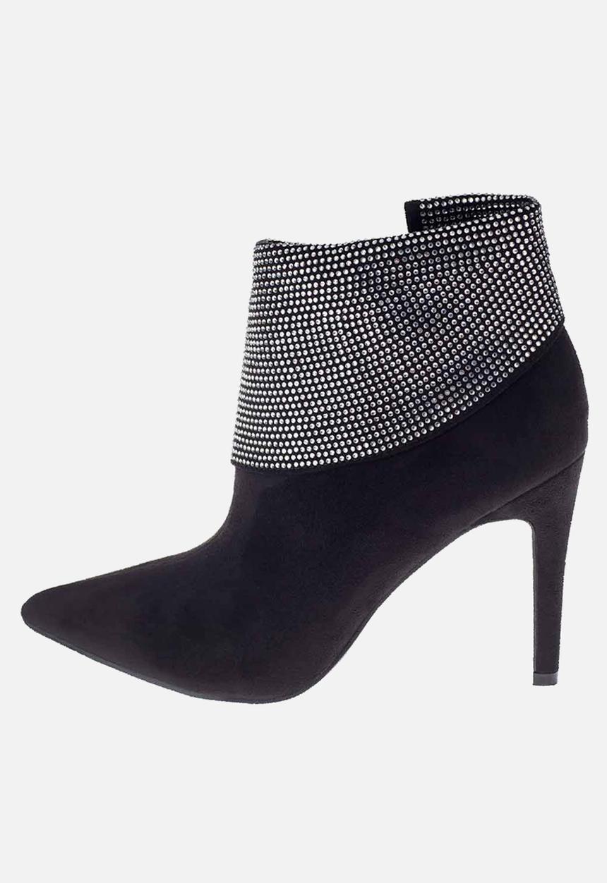 SISSY BOY - Blinging around ankle boot with bling flap - black