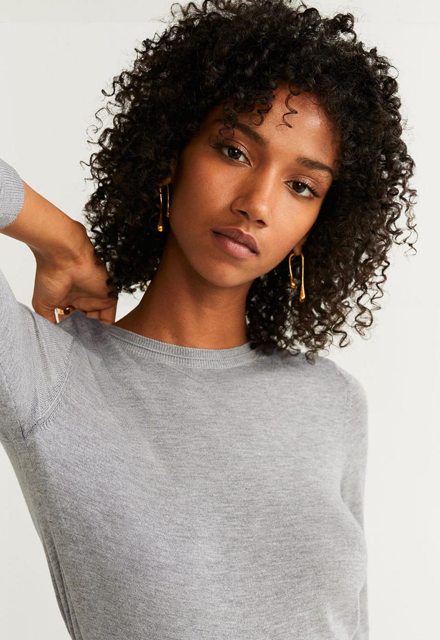 MANGO - Round neck jersey - grey