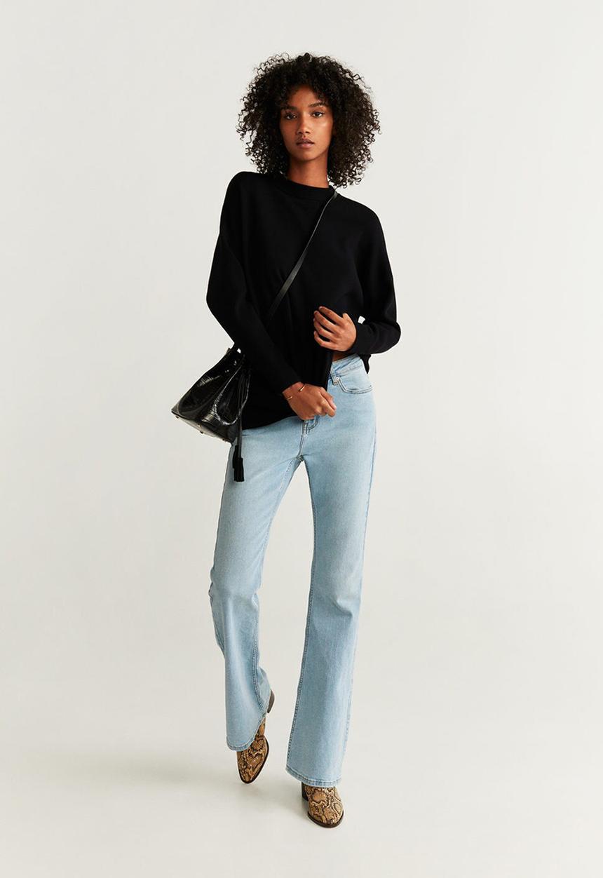 MANGO - High neck jersey - black