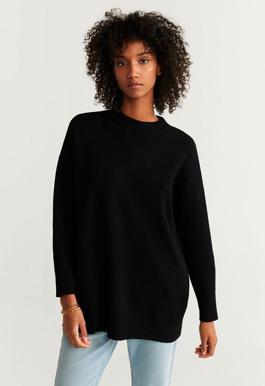 MANGO - High neck jersey - black