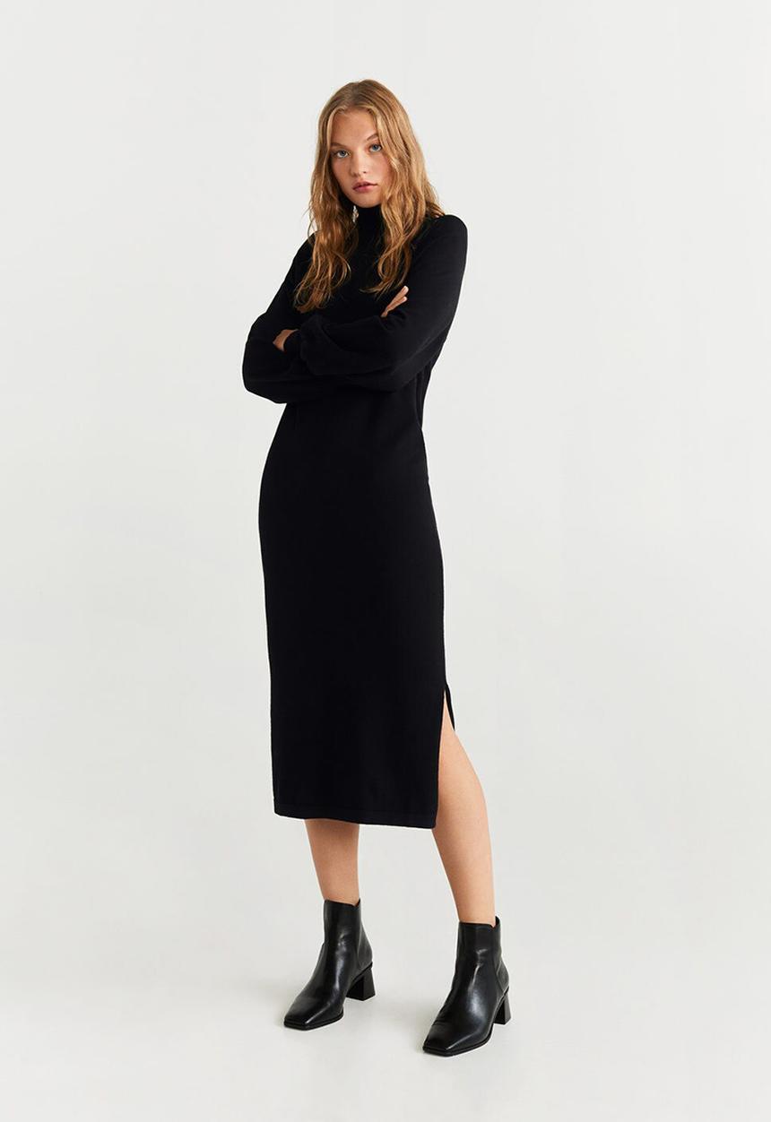 MANGO - High neck dress - black