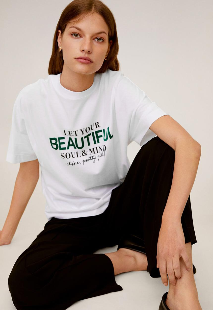 MANGO - T-shirt beauty - white
