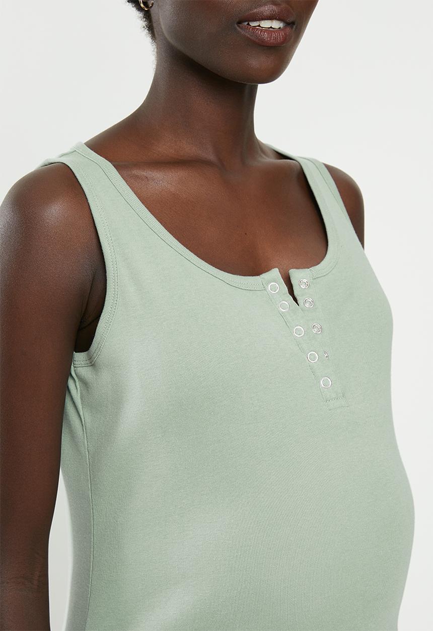 Cotton On - Maternity front placket singlet - green