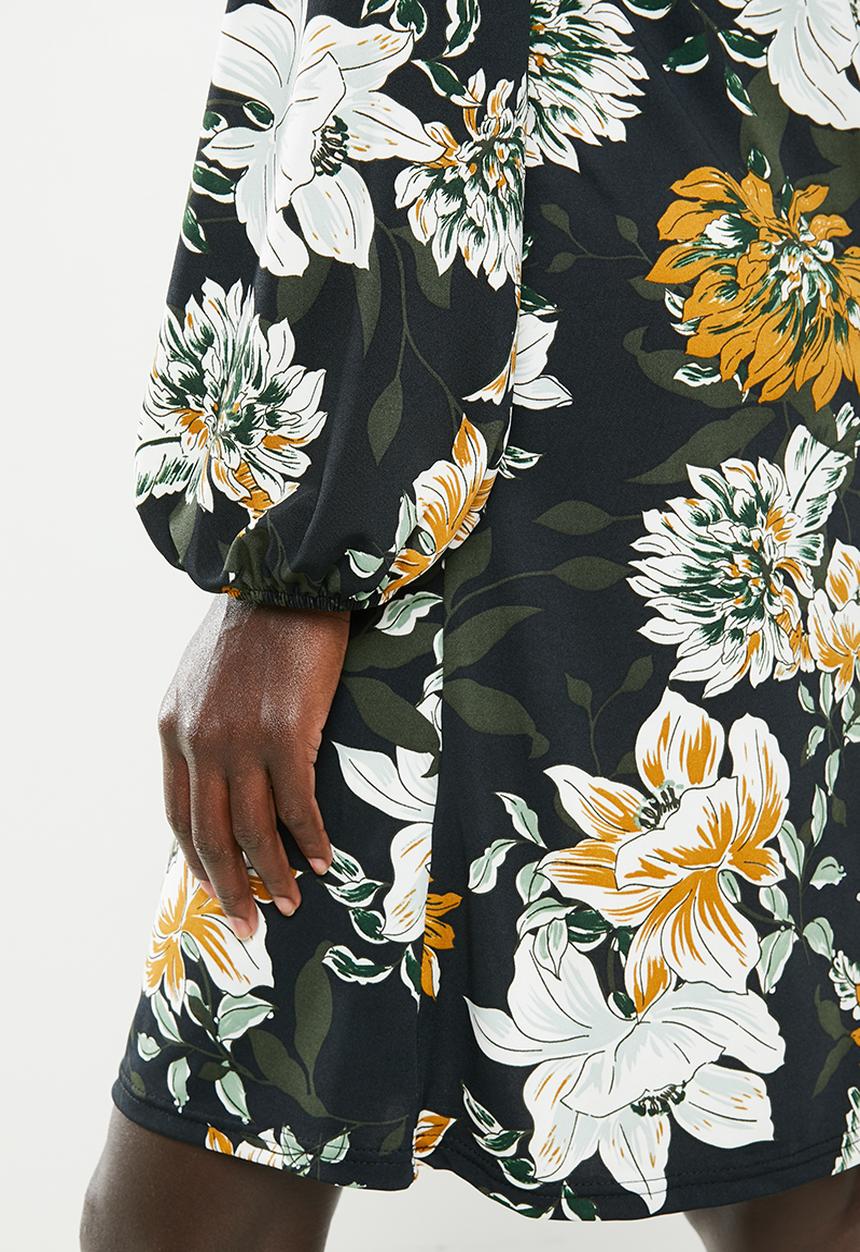 edit - Trim detail swing dress - multi