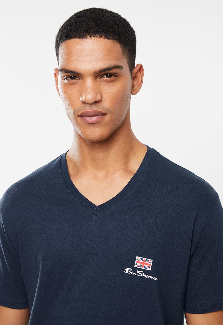 Ben Sherman - ESSENTIAL TEE V-NECK - NAVY