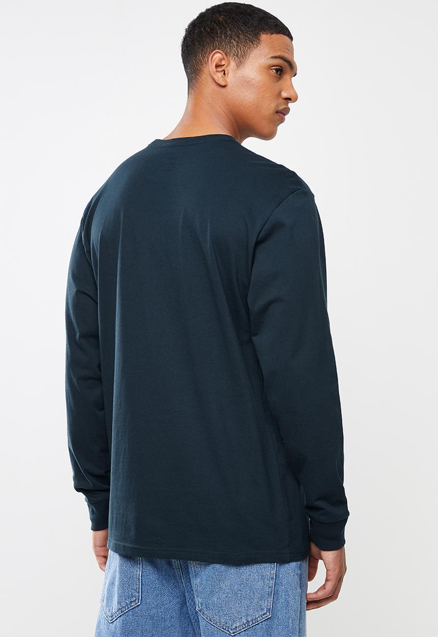 Vans - Off the wall long sleeve tee - navy & white 