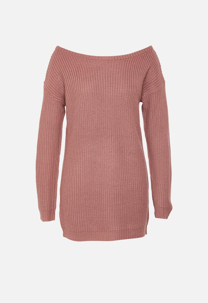 Missguided - Petite core off shoulder jumper dress - pink